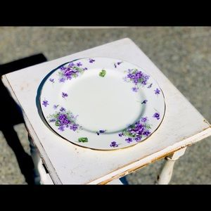 Two Hammersley and Co. English bone China Victorian Violets dinner plates